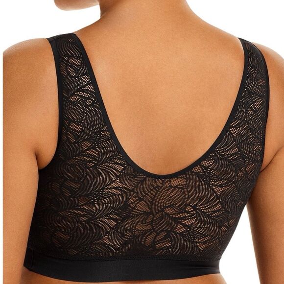 Chantelle SoftStretch Padded Top with Lace - Black M/L - Picture 3 of 6